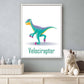 Lieve dino raptor met naam - Dinosaurussen