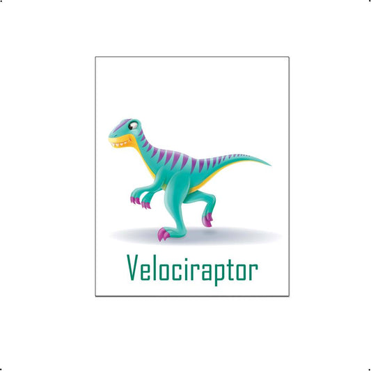Lieve dino raptor met naam - Dinosaurussen