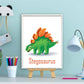 Lieve dino stegosaurus met naam - Dinosaurussen