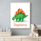 Lieve dino stegosaurus met naam - Dinosaurussen
