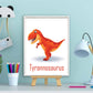 Lieve dino tyrannosaurus rex TREX  met naam - Dinosaurussen