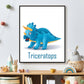Lieve dino triceratops met naam - Dinosaurussen
