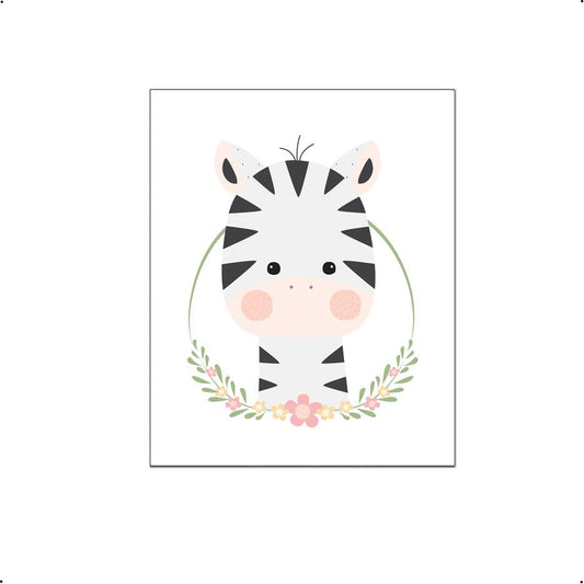 Lieve zebra met krans - Lieve jungle dieren