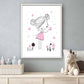 Meisje met vlinders en hartje - Roze