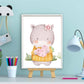 Aquarel nijlpaard met hartje - Dieren
