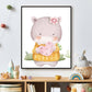 Aquarel nijlpaard met hartje - Dieren