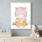 Aquarel nijlpaard met hartje - Dieren
