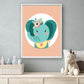 Lieve olifant met bloemetjes oranje - Dieren met bloemetjes