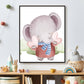 Aquarel olifant met hartje - Dieren