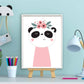 Lieve dieren roze panda met bloemetjes - Roze
