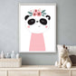 Lieve dieren roze panda met bloemetjes - Roze