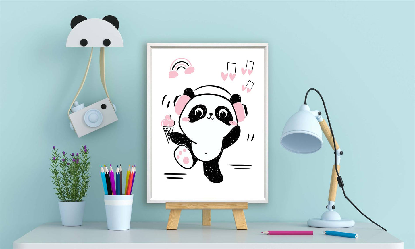 Panda met headset roze - Dieren