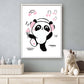 Panda met headset roze - Dieren