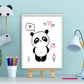 Panda met bloemetje roze - Dieren