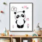 Panda met bloemetje roze - Dieren