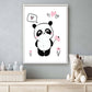 Panda met bloemetje roze - Dieren