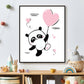 Panda hartjes ballon roze - Dieren