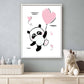 Panda hartjes ballon roze - Dieren