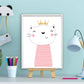 Lieve dieren roze poesje / kitten met gouden kroon - Roze