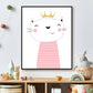 Lieve dieren roze poesje / kitten met gouden kroon - Roze