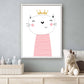 Lieve dieren roze poesje / kitten met gouden kroon - Roze