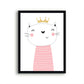 Lieve dieren roze poesje / kitten met gouden kroon - Roze