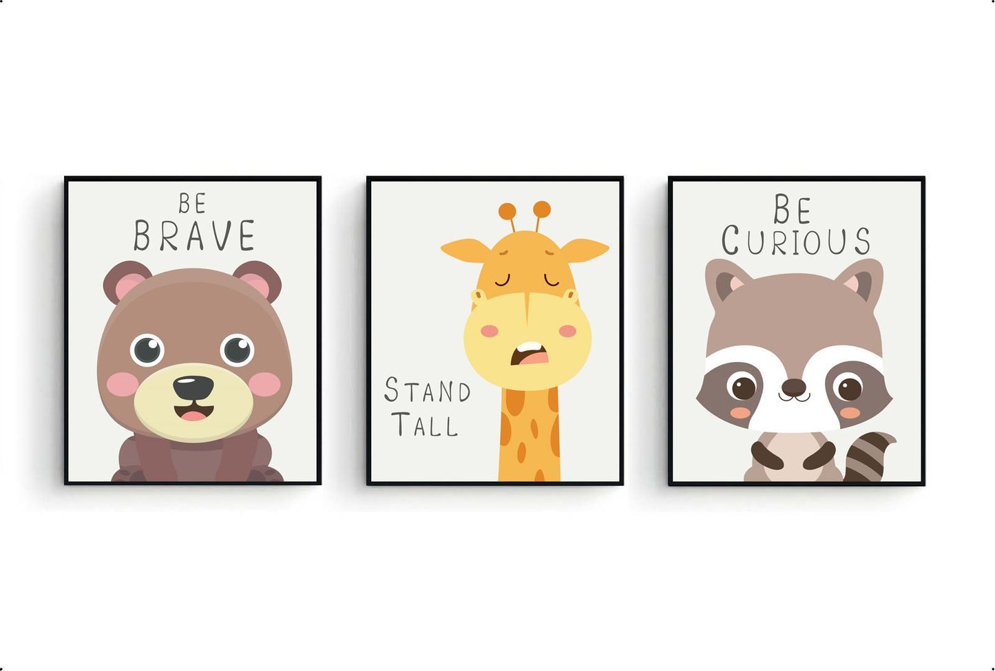 Dieren beer be brave - Dieren met motivatie tekst
