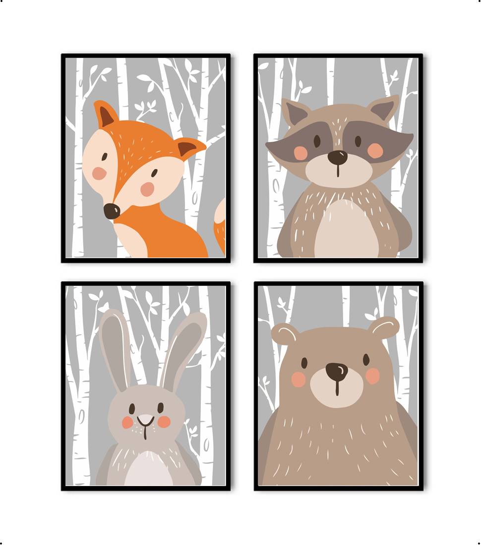 Vos in het grijze bos - Dieren