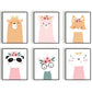 Lieve dieren vos met bloemetjes - Oranje