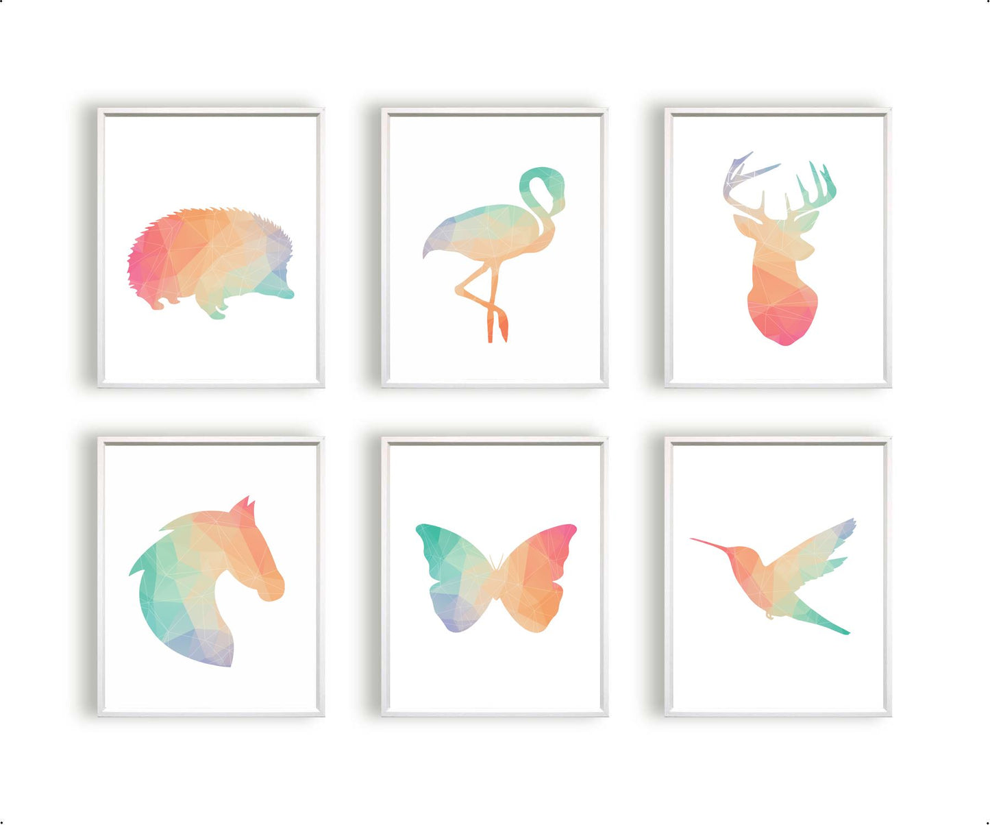 Geometrisch gekleurde kolibri - Geometrische dieren