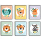 Lieve giraf met bloemetjes paars - Dieren met bloemetjes