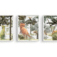 Jungle Dinosaurs Stegosaurs Triceratops Aquarel / Waterkleur Rechts - Dinosaurus Poster