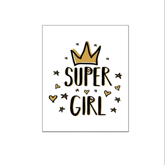 Super girl met kroon - Goud - Teksten / Motivatie