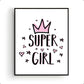 Super girl met kroon - Roze - Teksten / Motivatie