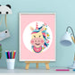 Lieve unicorn met bloemetjes roze - Dieren met bloemetjes