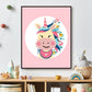 Lieve unicorn met bloemetjes roze - Dieren met bloemetjes
