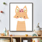 Lieve dieren vos met bloemetjes - Oranje