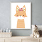 Lieve dieren vos met bloemetjes - Oranje