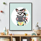 Lieve zebra met bloemetjes groen - Dieren met bloemetjes