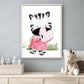 Aquarel zebra met hartje - Dieren